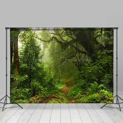 Lofaris Green Natural Forest Landscape Room Set Backdrop