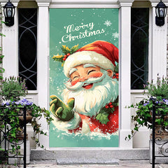 Lofaris Green Painted Santa Claus Merry Christmas Door Cover