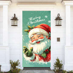 Lofaris Green Painted Santa Claus Merry Christmas Door Cover