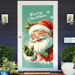 Lofaris Green Painted Santa Claus Merry Christmas Door Cover