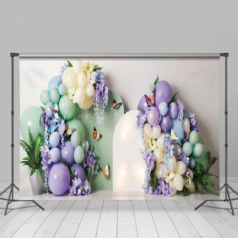 Lofaris Green Purple Birthday Photo Backdrop For Photography