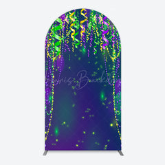 Lofaris Green Purple Ribbons Birthday Party Arch Backdrop