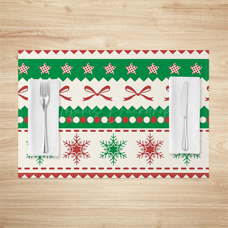 Lofaris Green Red Christmas Snowflake Set Of 4 Placemats