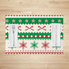 Lofaris Green Red Christmas Snowflake Set Of 4 Placemats