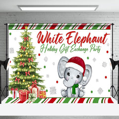 Lofaris Green Red White Elephant Gift Exchange Party Backdrop