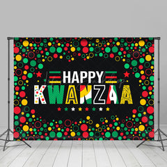 Lofaris Green Red Yellow Dots Tribal Happy Kwanzaa Backdrop