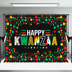 Lofaris Green Red Yellow Dots Tribal Happy Kwanzaa Backdrop