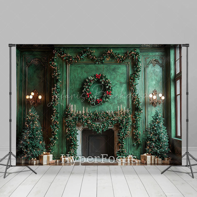 Lofaris Green Retro Wall Candle Gift Christmas Tree Backdrop