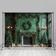 Lofaris Green Retro Wall Candle Gift Christmas Tree Backdrop