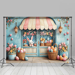 Lofaris Green Store Floral Bunny Egg Easter Room Set Backdrop