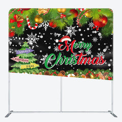 Lofaris Green Tree Merry Christmas Tension Fabric Backdrop