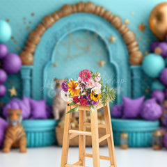 Lofaris Green Wall Balloon Tiger Treasure Cake Smash Backdrop