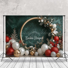 Lofaris Green Wall Balloons Gold Circle Christmas Backdrop