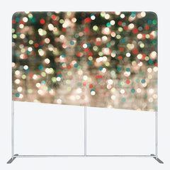 Lofaris Green White Bokeh Christmas Tension Fabric Backdrop