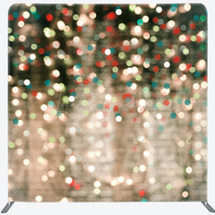 Lofaris Green White Bokeh Christmas Tension Fabric Backdrop