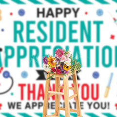 Lofaris Green White Happy Resident Appreciation Week Backdrop