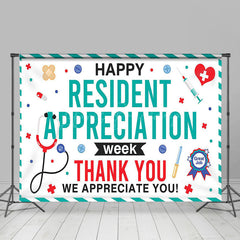 Lofaris Green White Happy Resident Appreciation Week Backdrop