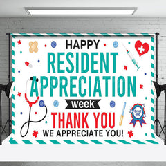 Lofaris Green White Happy Resident Appreciation Week Backdrop