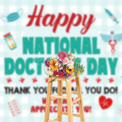 Lofaris Green White Plaid National Doctors Day Backdrop