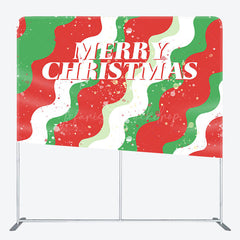 Lofaris Green White Red Wave Christmas Pillow Case Backdrop