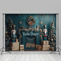 Lofaris Green Wreath Indoor Christmas Room Photo Backdrop