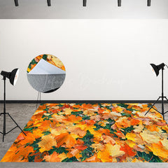 Lofaris Greenery Autumn Maple Leaf Fabric Floor Backdrop