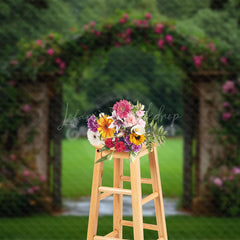 Lofaris Greenery Field Arch Floral Wedding Photo Backdrop