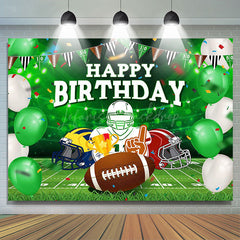 Lofaris Greenery Field Rugby Sports Happy Birthday Backdrop