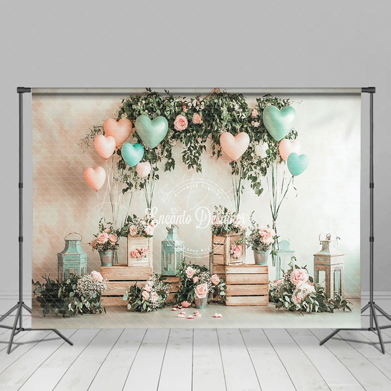 Lofaris Greenery Floral Balloons Valentines Day Backdrop