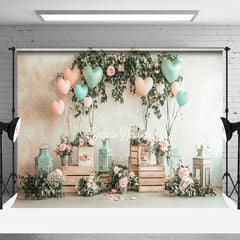 Lofaris Greenery Floral Balloons Valentines Day Backdrop