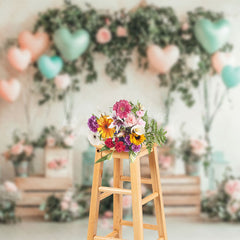 Lofaris Greenery Floral Balloons Valentines Day Backdrop