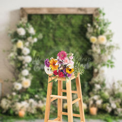 Lofaris Greenery Floral Wall Candlelight Wedding Backdrop