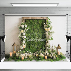 Lofaris Greenery Floral Wall Candlelight Wedding Backdrop