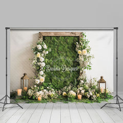 Lofaris Greenery Floral Wall Candlelight Wedding Backdrop