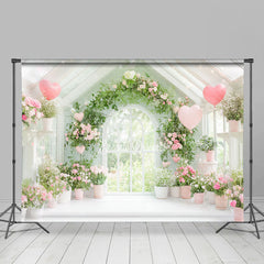 Lofaris Greenery Floral Warm White Hosue Balloons Backdrop