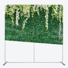 Lofaris Greenery Floral Wedding Square Tension Backdrop