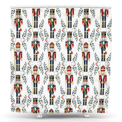 Lofaris Greenery Nutcracker Soldier Christmas Shower Curtain