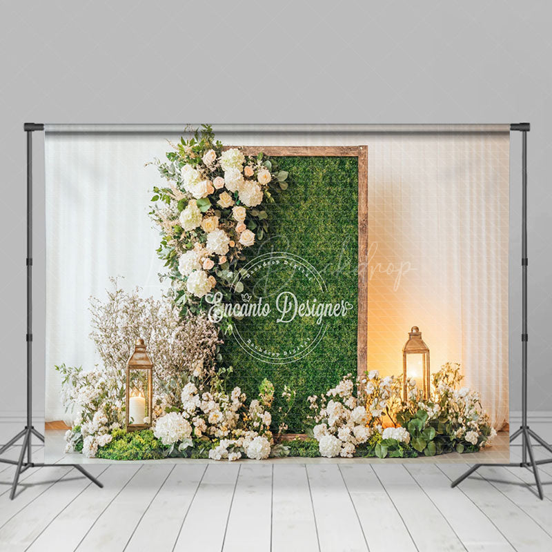 Lofaris Greenery Wall Floral Warm Light Wedding Backdrop