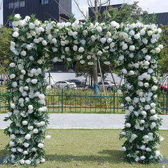 Lofaris Greenery White Rose Arch Flower Wall For Wedding