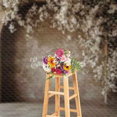 Lofaris Grey White Wall Fine Art Floral Wedding Backdrop