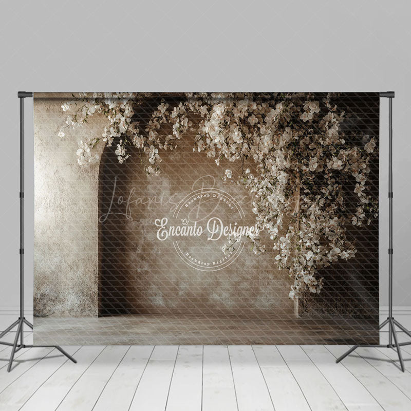 Lofaris Grey White Wall Fine Art Floral Wedding Backdrop