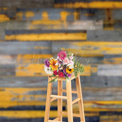 Lofaris Grey Yellow Messy Wood Grain Photography Backdrop