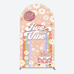 Lofaris Groovy Five Is Vibe Daisy Birthday Arch Backdrop