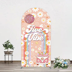 Lofaris Groovy Five Is Vibe Daisy Birthday Arch Backdrop