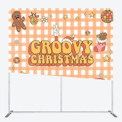 Lofaris Groovy Yellow Merry Christmas Pillow Case Backdrop