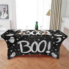 Lofaris Halloween Boo Moon Night Baby Shower Stretch Table Cover