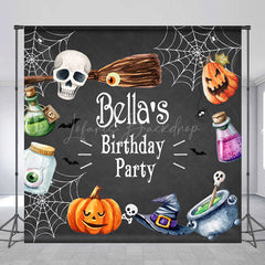 Lofaris Halloween Spider Wab Custom Birthday Party Backdrop