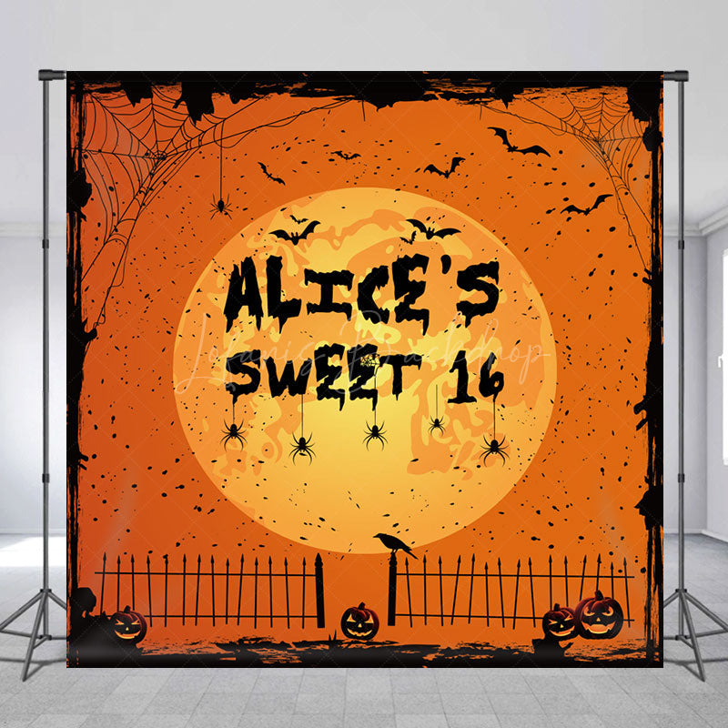 Lofaris Halloween Vibe Moon Night Custom Sweet 16 Backdrop