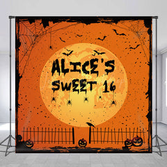 Lofaris Halloween Vibe Moon Night Custom Sweet 16 Backdrop