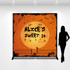 Lofaris Halloween Vibe Moon Night Custom Sweet 16 Backdrop